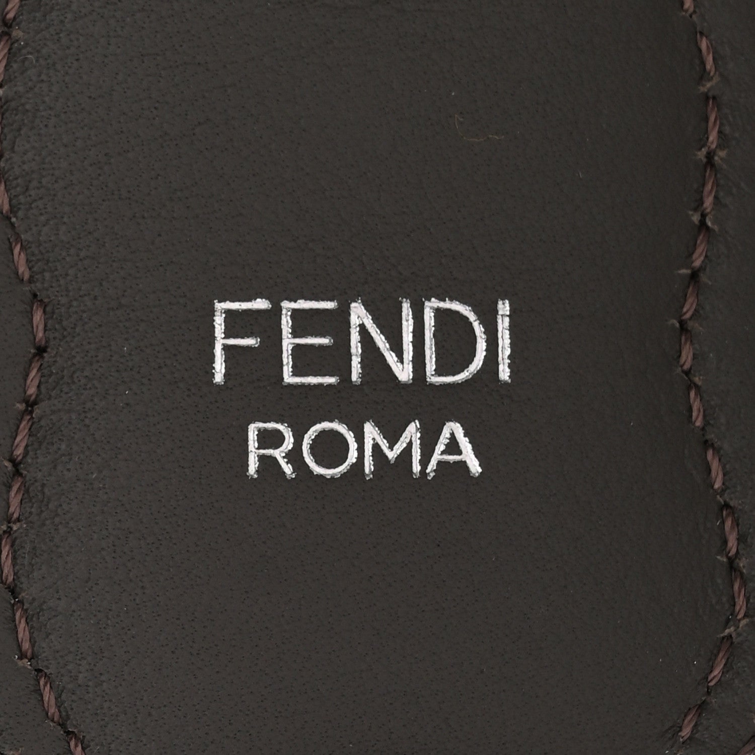 Fendi Vitello Dolce Bi-Color Scalloped Spike Studded Strap You White Ice Carbone Multicolor 3 of 3