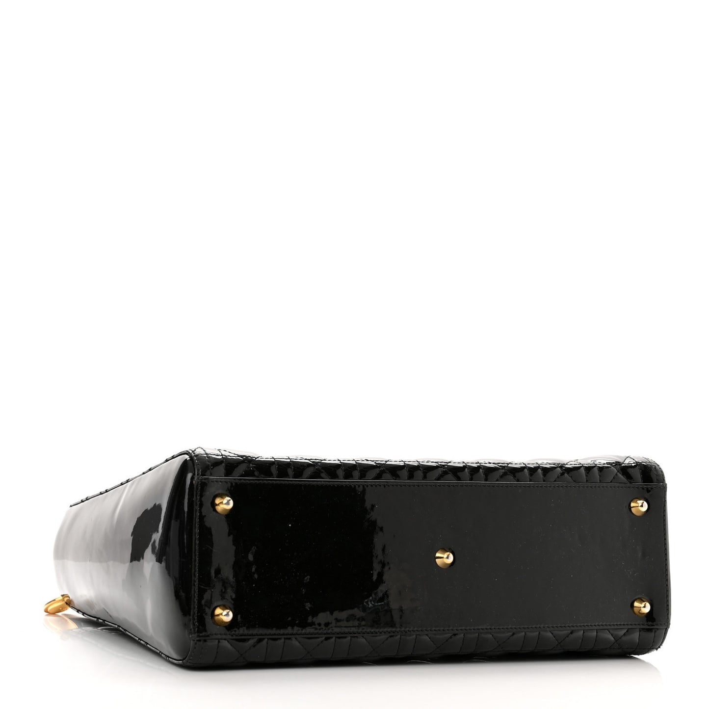 Patent Cannage Large Lady Dior Black
