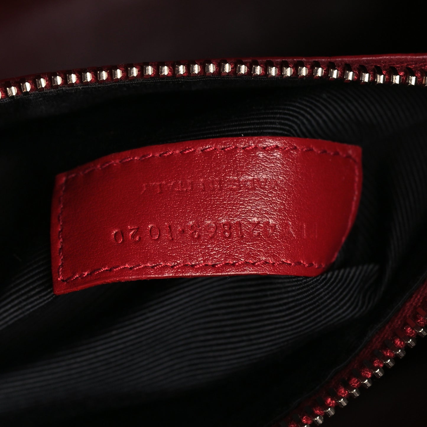 Grained Calfskin Topstich Baby Sac De Jour Red