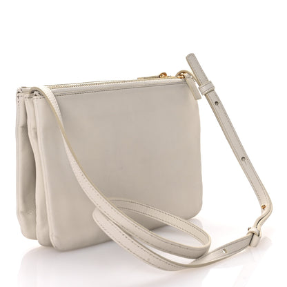 Celine Lambskin Small Trio Crossbody Bag White 3 of 11
