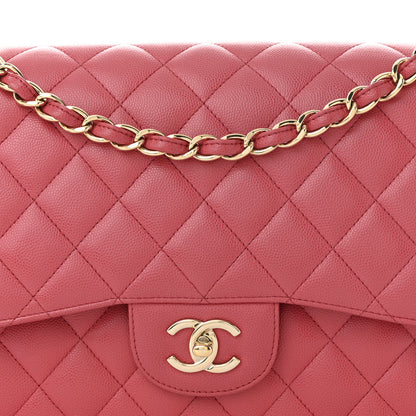 Chanel Caviar Quilted Jumbo Double Flap Pink 8 of 11
