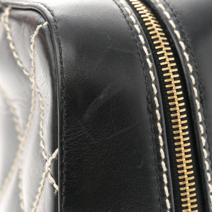 Chanel Calfskin Contrast Stitch Surpique Bowler Black 11 of 14
