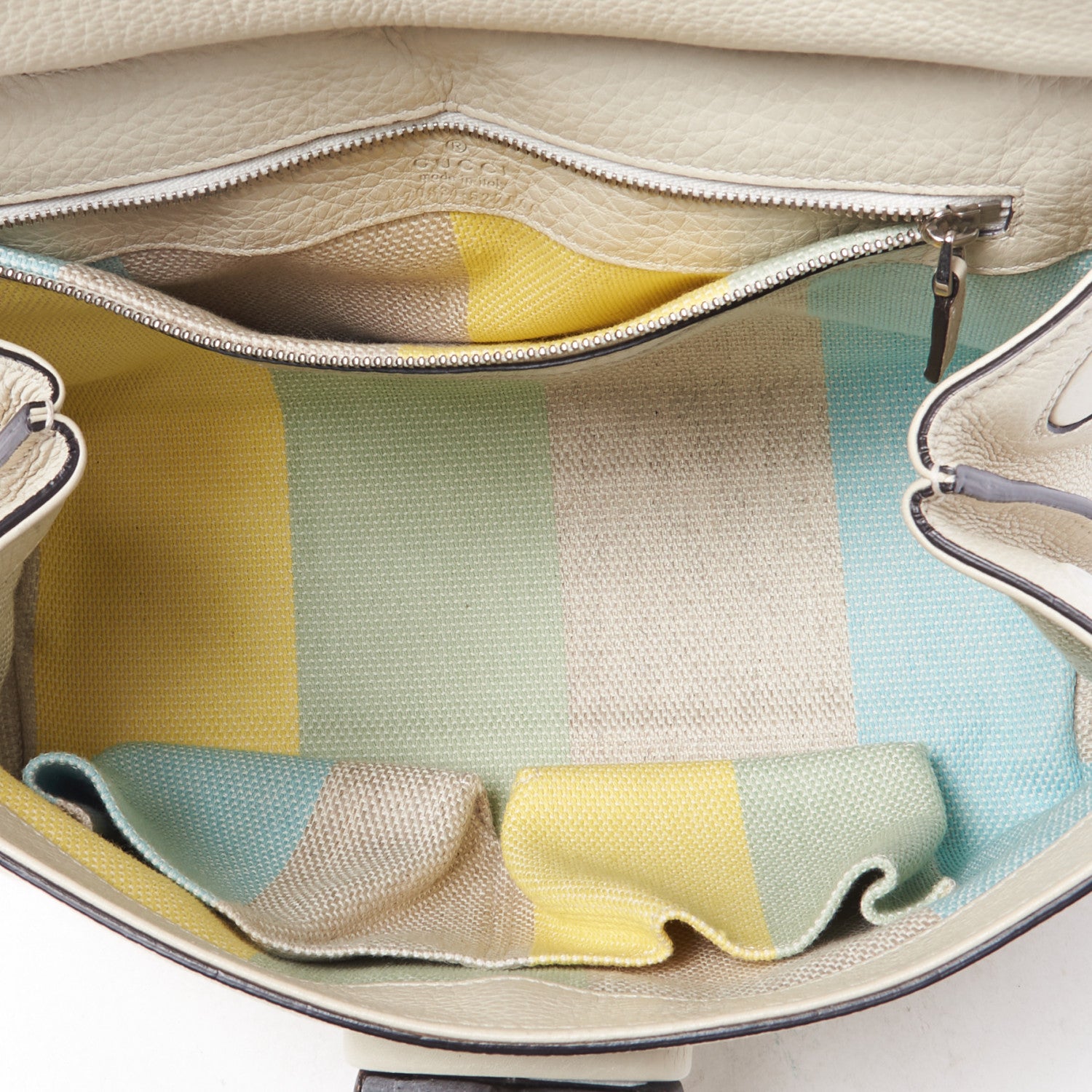 Gucci Cellarius Calfskin Small Bamboo Daily Top Handle Bag Mystic White 4 of 9