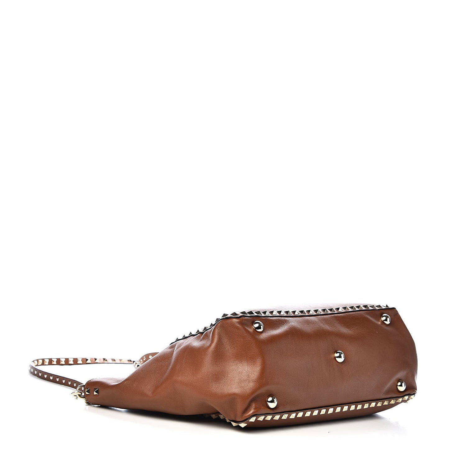 Vitello Medium Rockstud Tote Camel