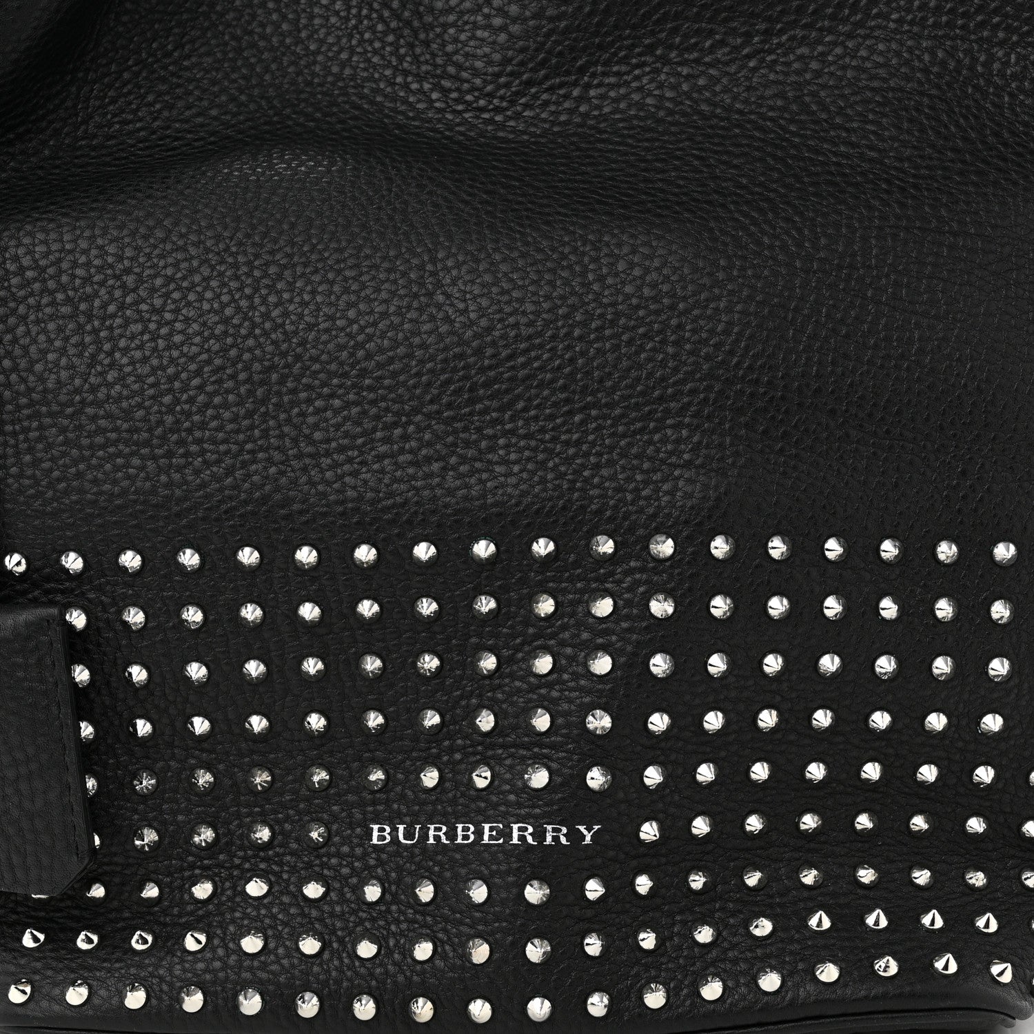 Burberry Calfskin Studded Medium Susanna Hobo Black 6 of 8