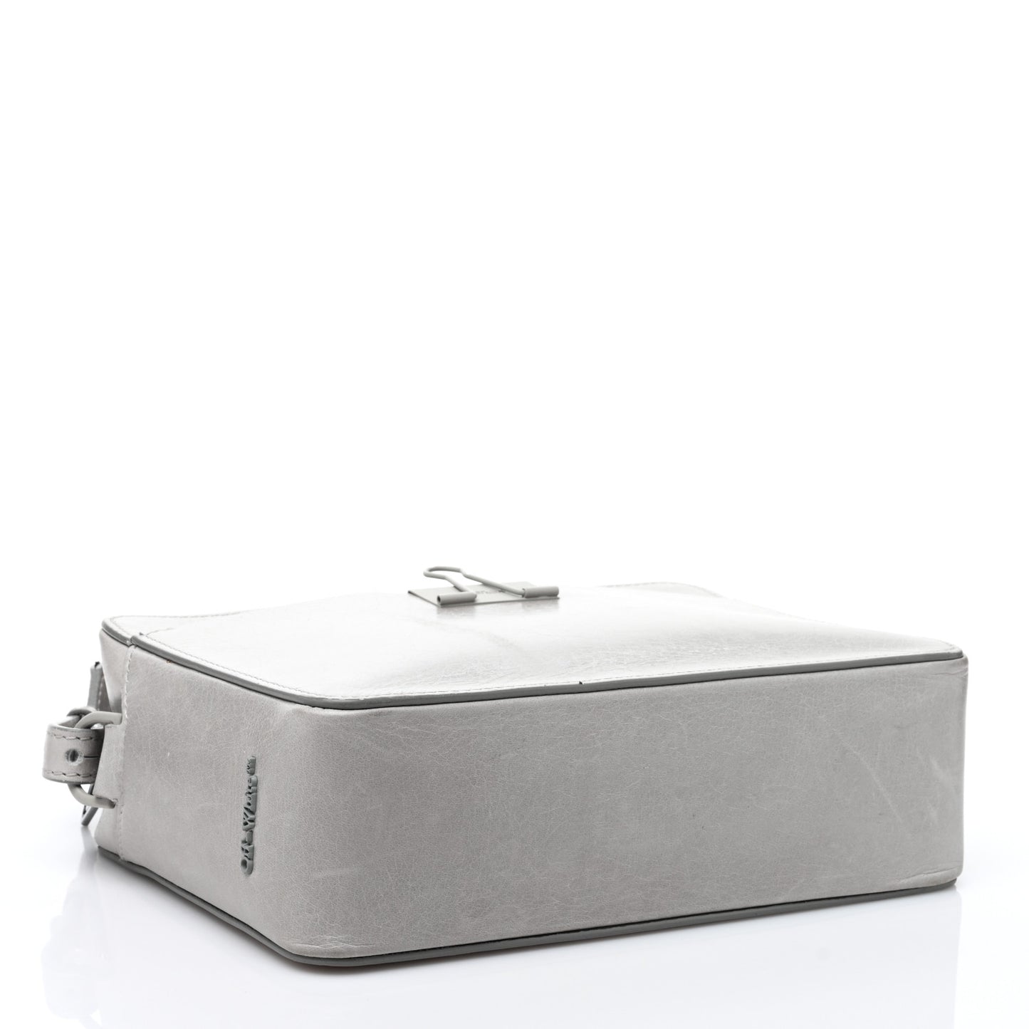 Calfskin Diag Binder Clip Camera Belt Bag Light Grey