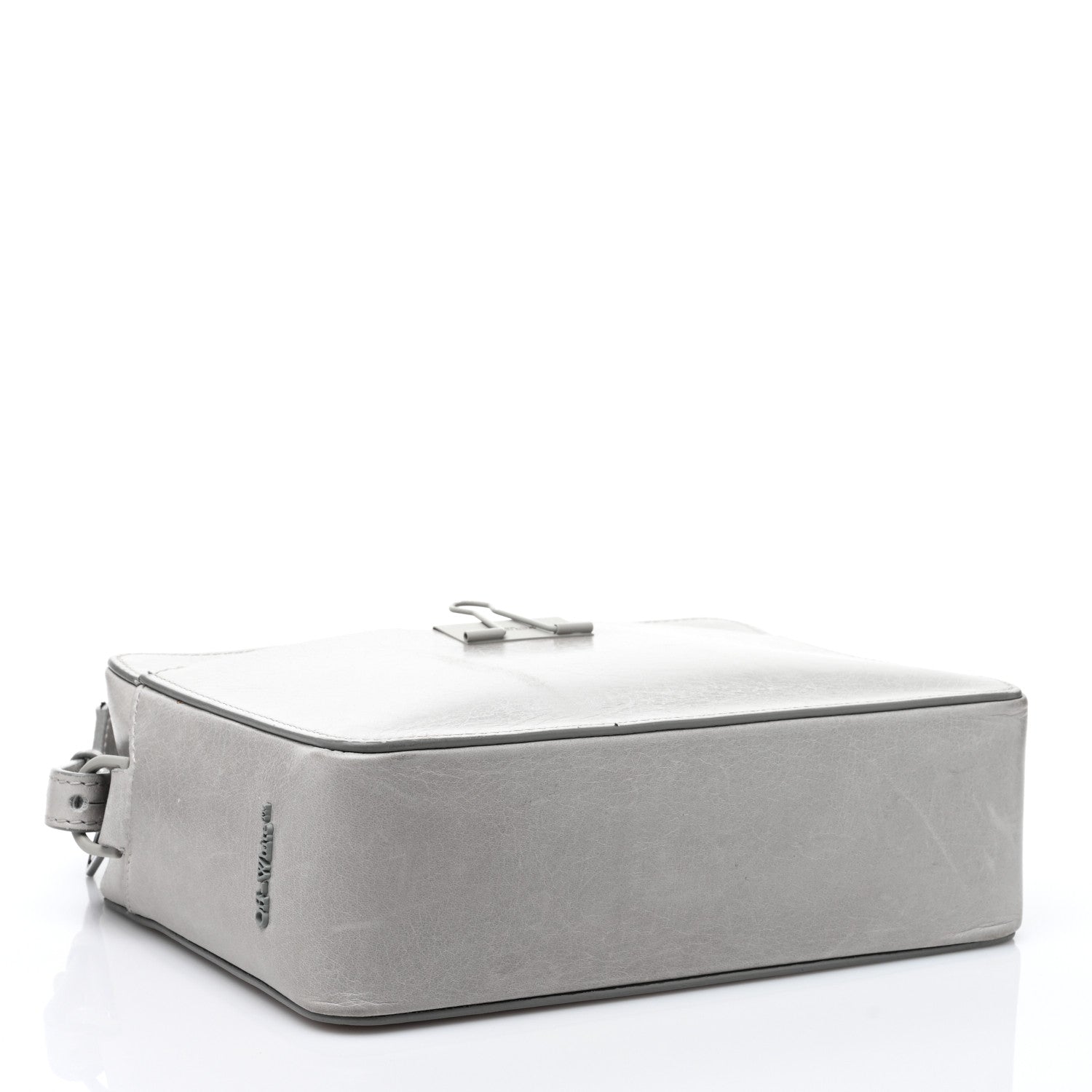Off-White Calfskin Diag Binder Clip Camera Belt Bag Light Grey 4 of 9