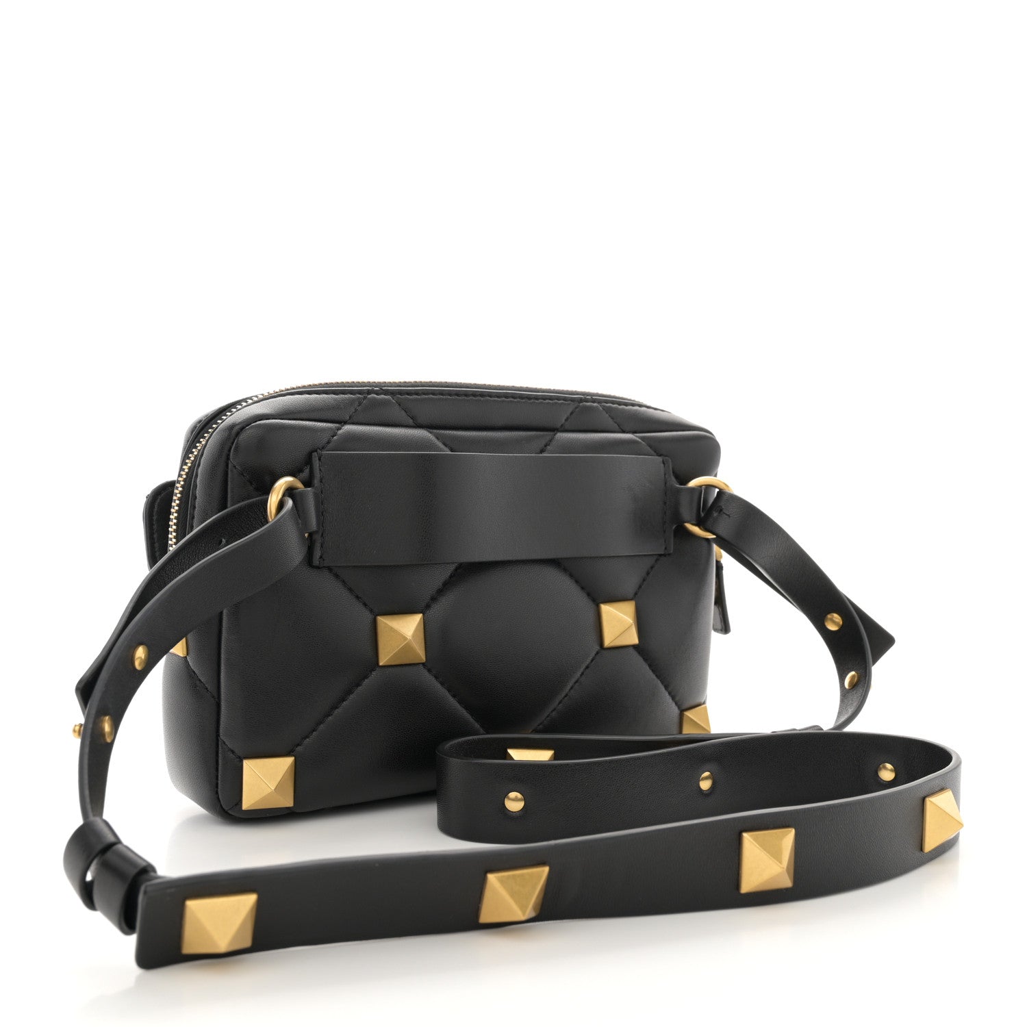 Valentino Garavani Nappa Roman Stud Crossbody Black 3 of 10