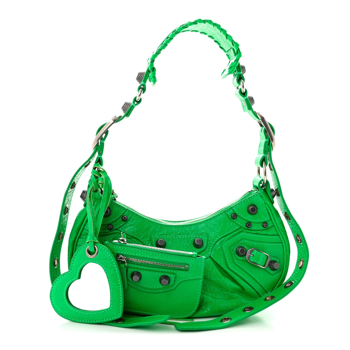 Agneau Arena Le Cagole Shoulder Bag XS Vivid Green