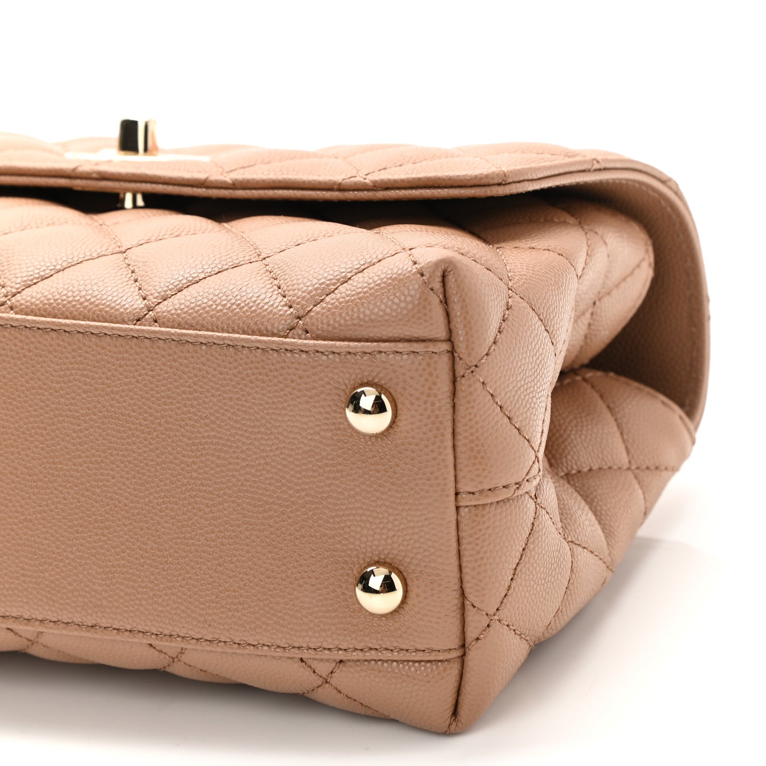 Chanel Caviar Quilted Mini Coco Handle Flap Beige 10 of 11