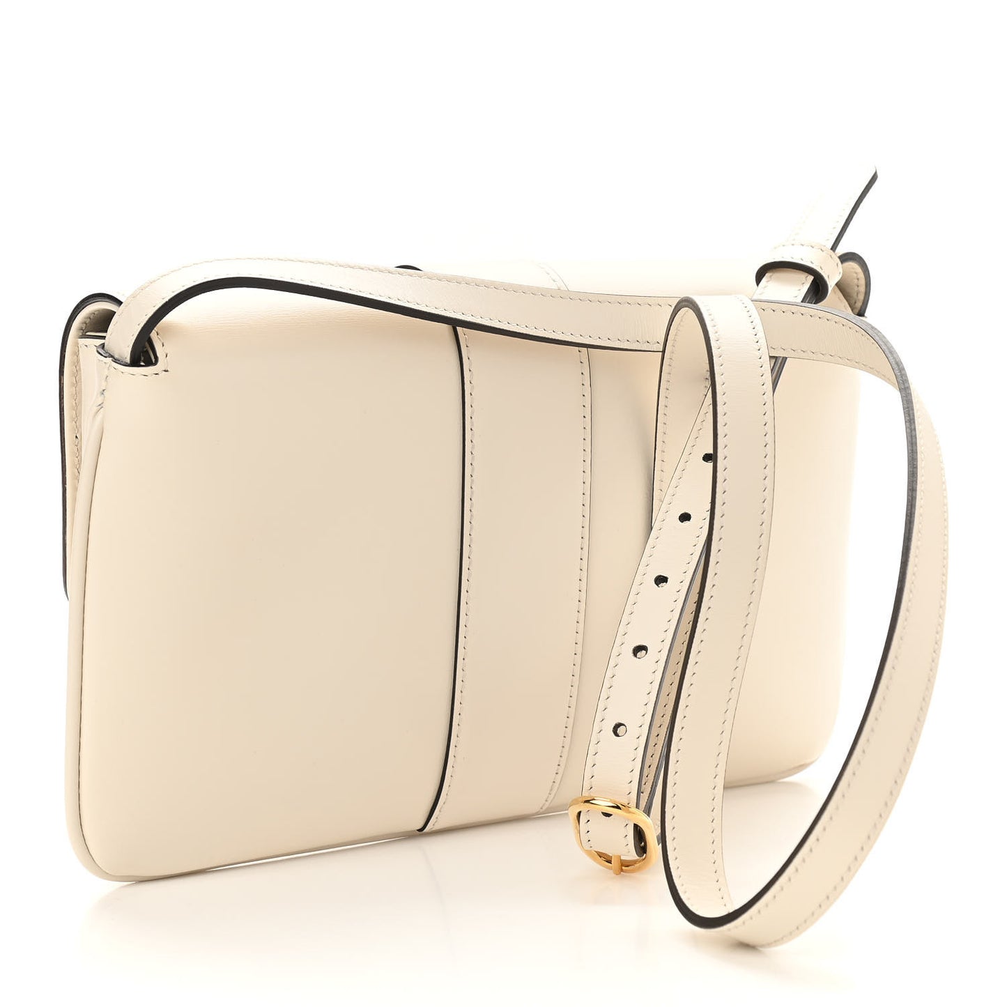 Calfskin Small Arli Flap Shoulder Bag Mystic White