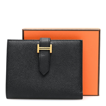 Hermes Epsom Bearn Compact Wallet Black 8 of 8