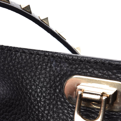 Valentino Garavani Alce Printed Calfskin Medium Rockstud Tote Black 8 of 20
