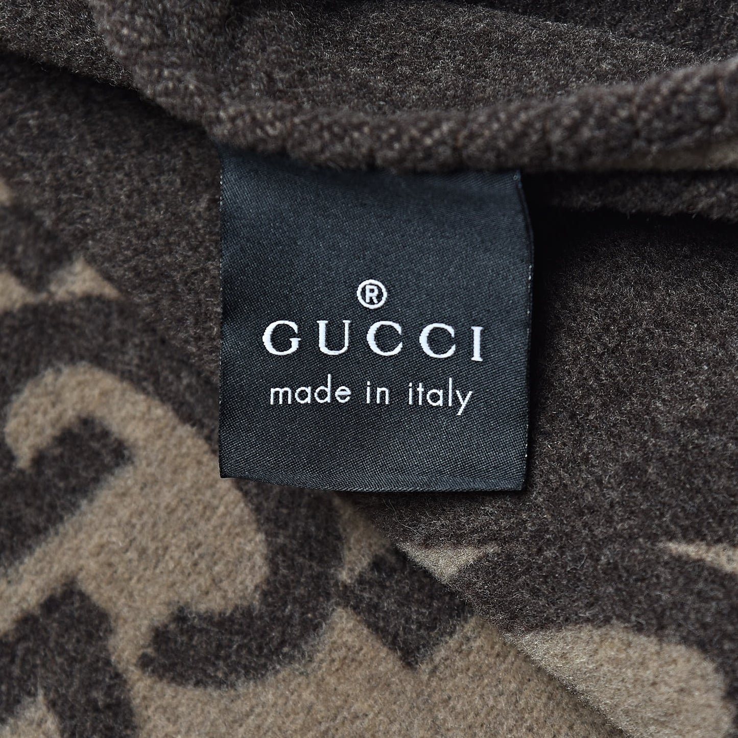 Wool Cashmere GG Monogram Blanket Dark Brown