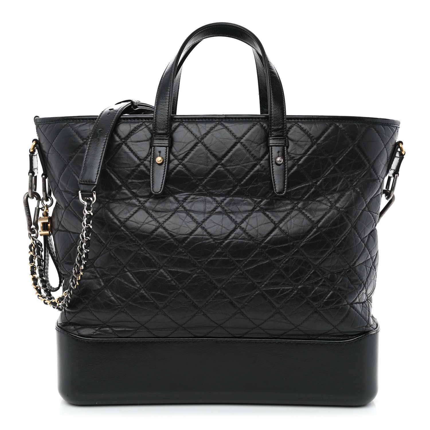 Chanel Aged Calfskin Quilted Large Gabrielle Shopping Tote Black 1 of 11
