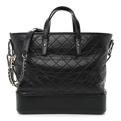Chanel Aged Calfskin Quilted Large Gabrielle Shopping Tote Black 1 of 11