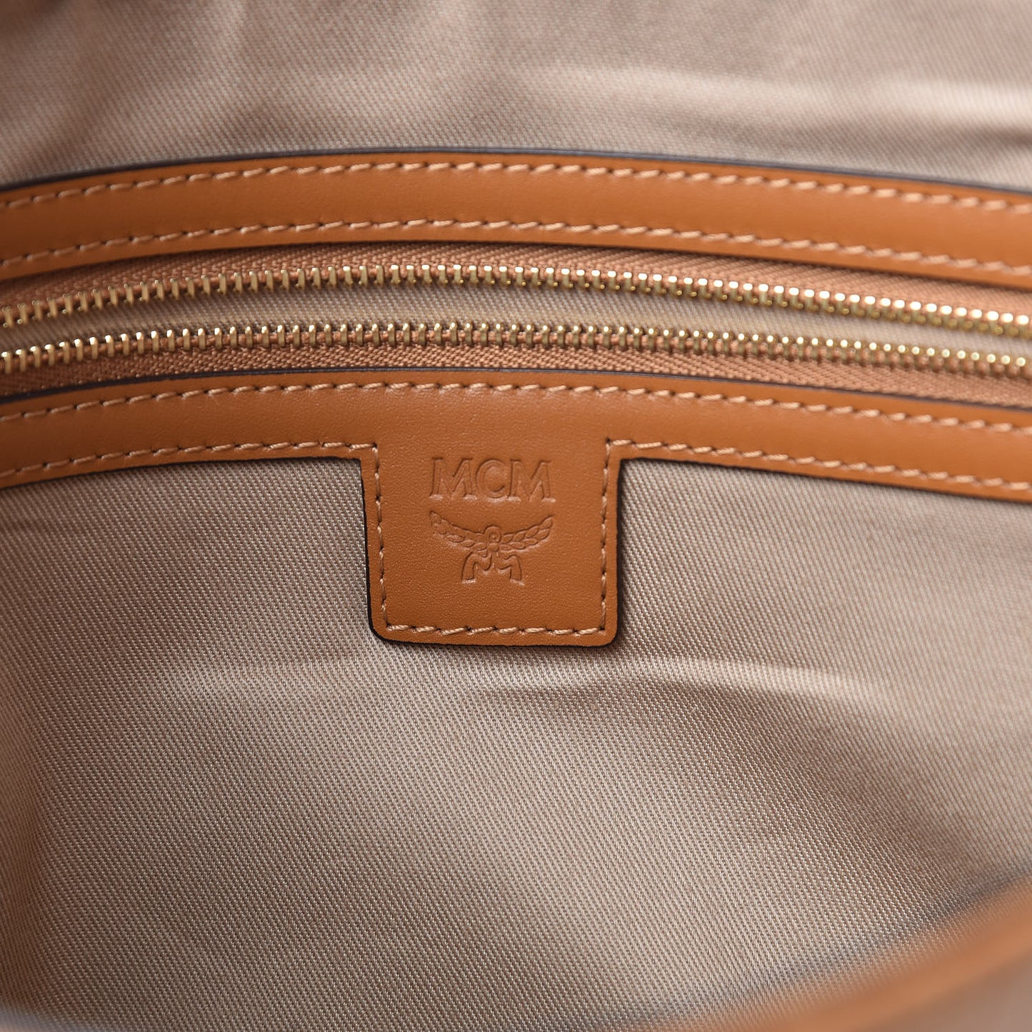 Visetos Large Zip Pouch Cognac