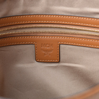 MCM Visetos Large Zip Pouch Cognac 6 of 8