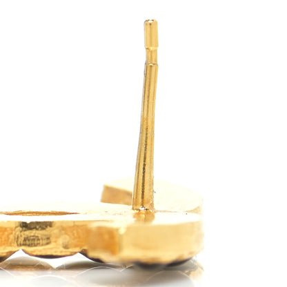 Chanel Resin Along The Nile CC Earrings Gold Black 5 of 6