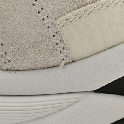 Chanel Mesh Suede Calfskin Grained Calfskin Womens CC Sneakers 36 White Black 10 of 12