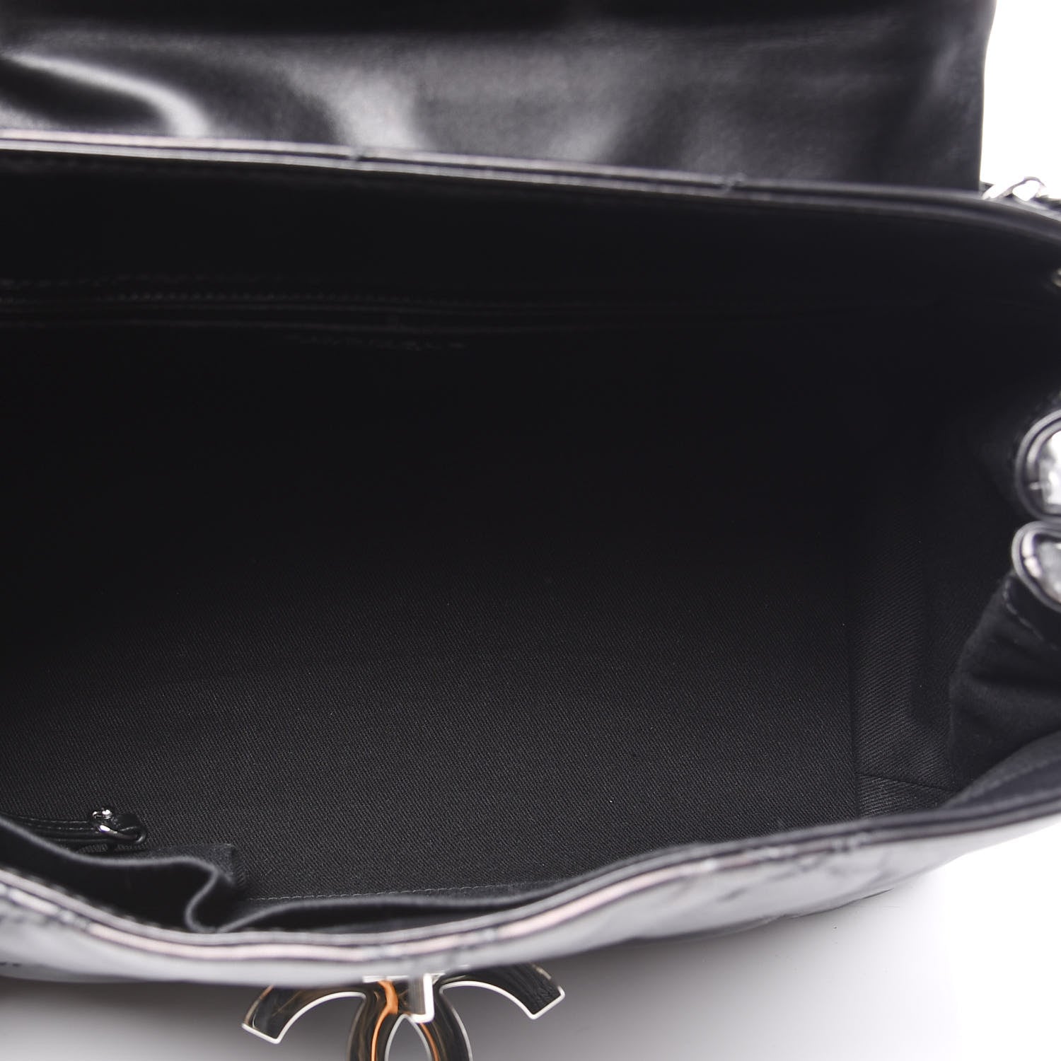 Chanel Calfskin Double Stitch Large Hamptons Flap Bag Black 4 of 10