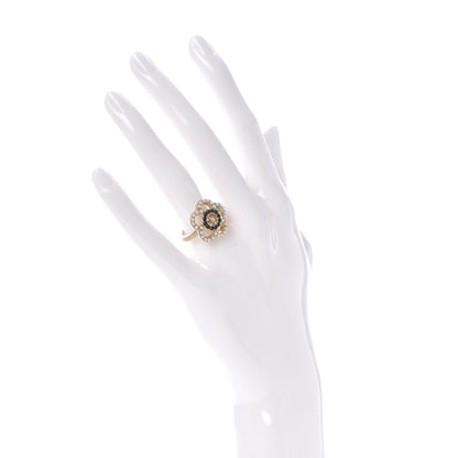 Chanel Pearl CC Camellia Ring 6 Gold Black 2 of 6