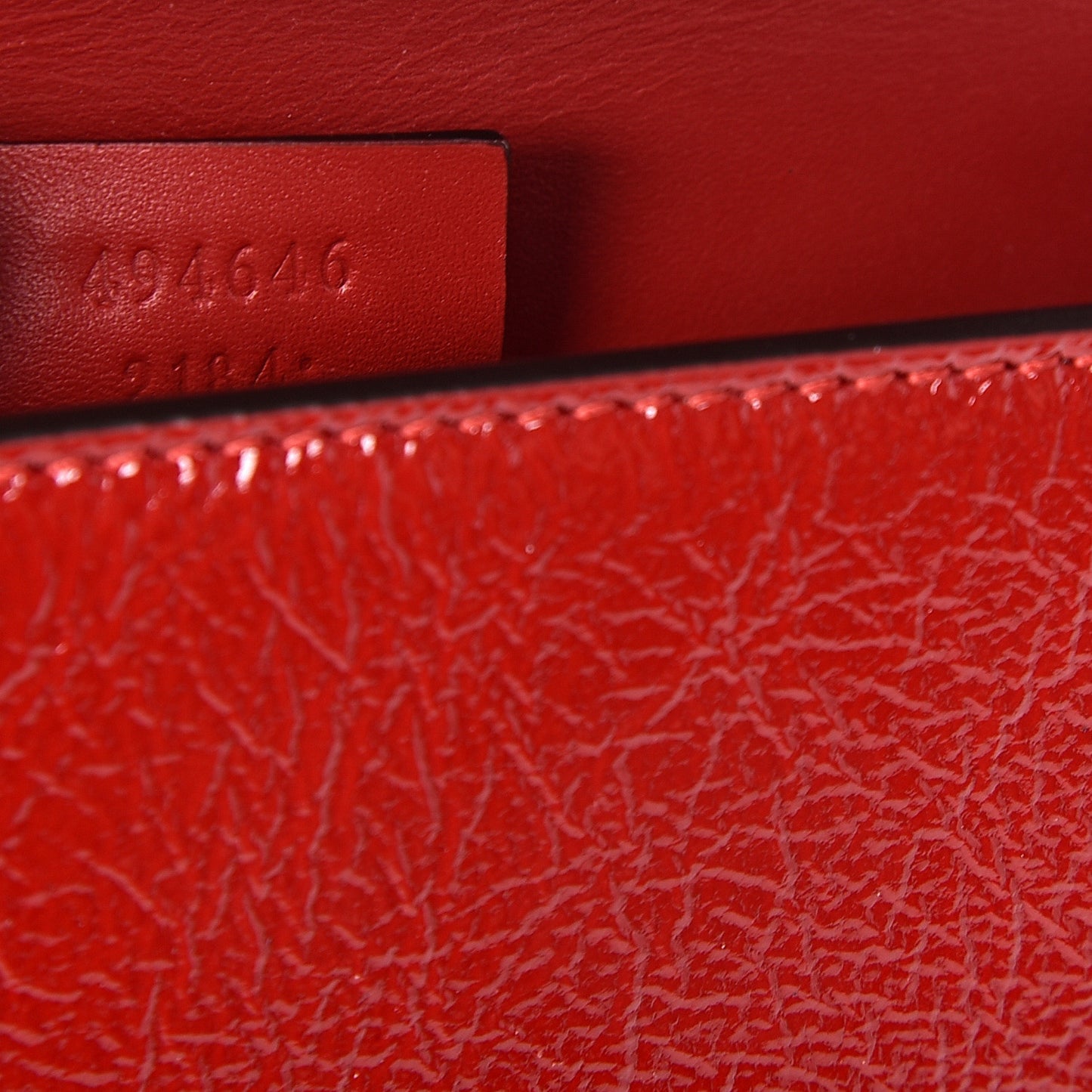 Patent Embroidered Super Mini Sylvie Chain Shoulder Bag Red