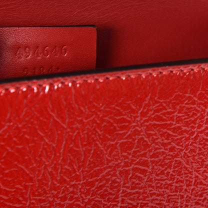 Gucci Patent Embroidered Super Mini Sylvie Chain Shoulder Bag Red 6 of 10