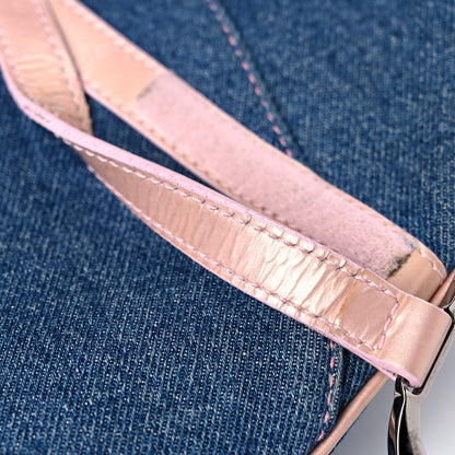 Christian Dior Patent Denim Jeans Saddle Bag Blue Pink 15 of 27