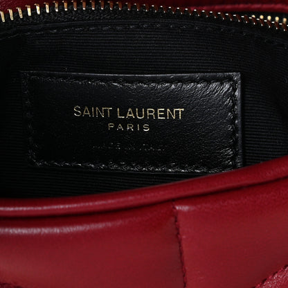 Saint Laurent Lambskin Quilted Toy Loulou Puffer Monogram Chain Satchel Red 6 of 10