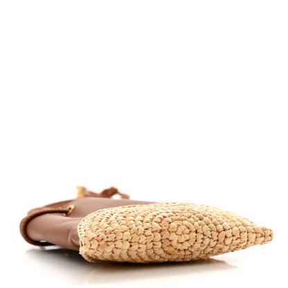 Saint Laurent Raffia Cassandre Mini Pochon Crossbody Bag Brick Natural 4 of 11