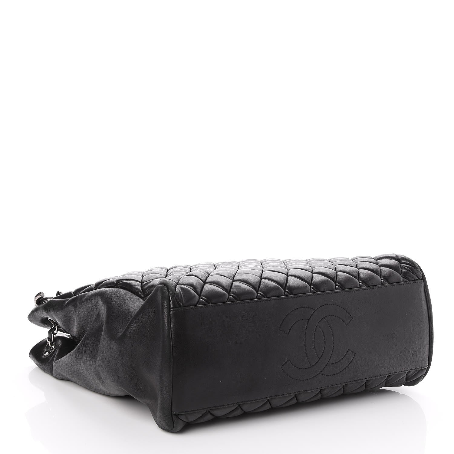 Chanel Lambskin Quilted Medium New Bubble North South Tote Black 4 of 9
