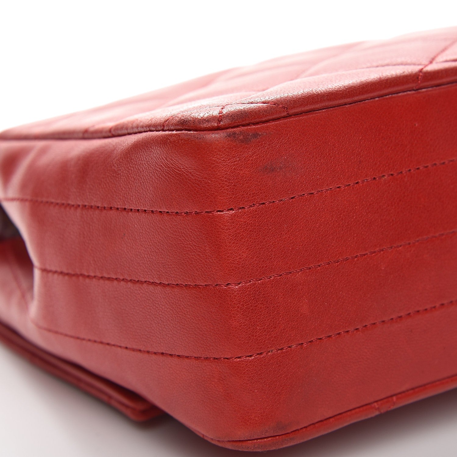Chanel Lambskin Quilted Medium Single Flap Red 12 of 14