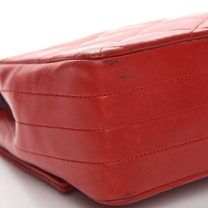 Chanel Lambskin Quilted Medium Single Flap Red 12 of 14