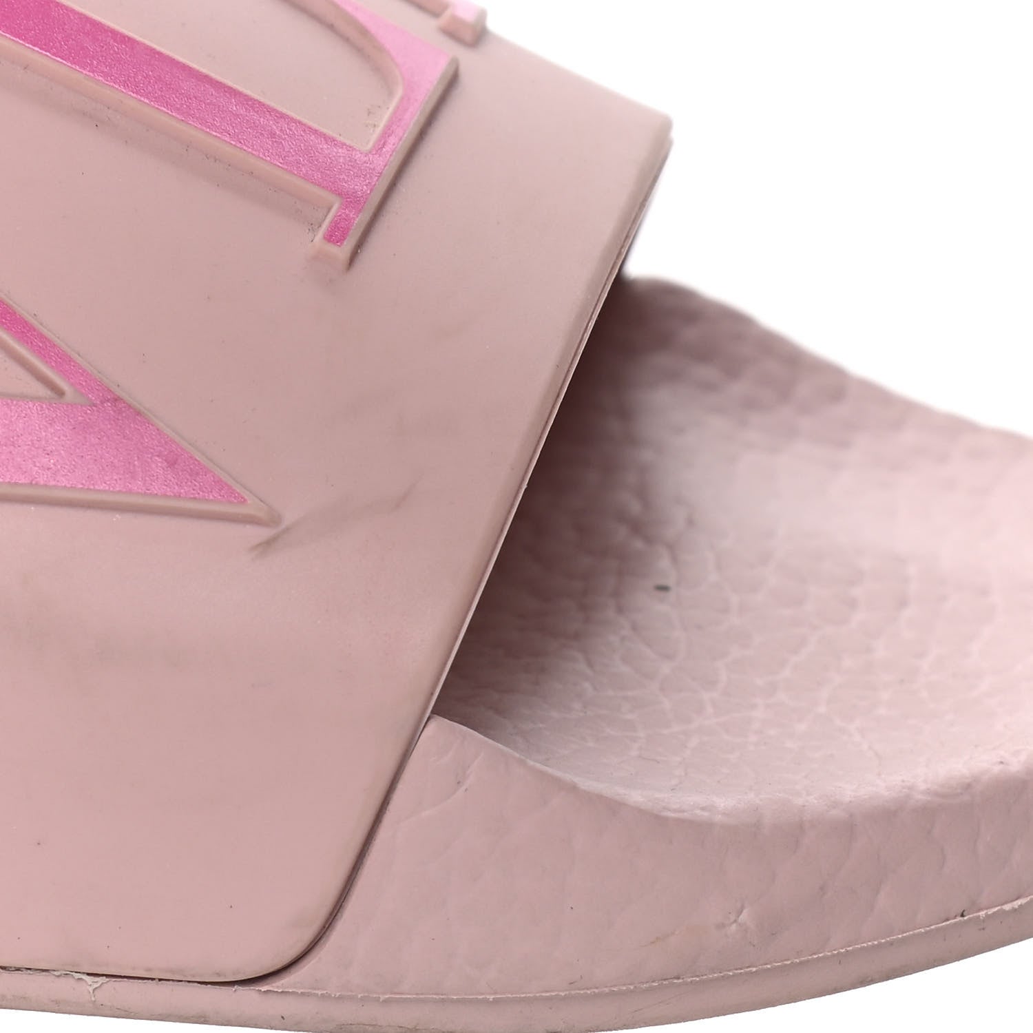 Valentino Garavani Rubber VLTN Pool Slide Sandals 37 Water Rose Disco Pink 14 of 16