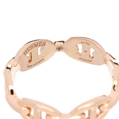 Hermes 18K Rose Gold PM Chaine d'Ancre Enchainee Ring 57 8 4 of 5
