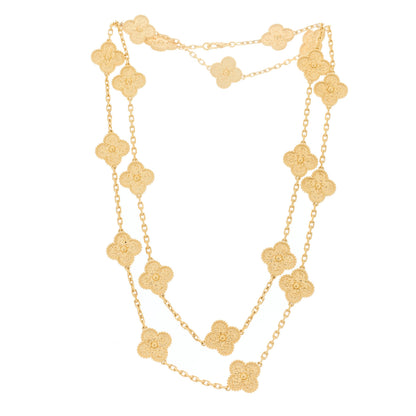 Van Cleef & Arpels 18K Yellow Gold 20 Motifs Vintage Alhambra Necklace 3 of 5