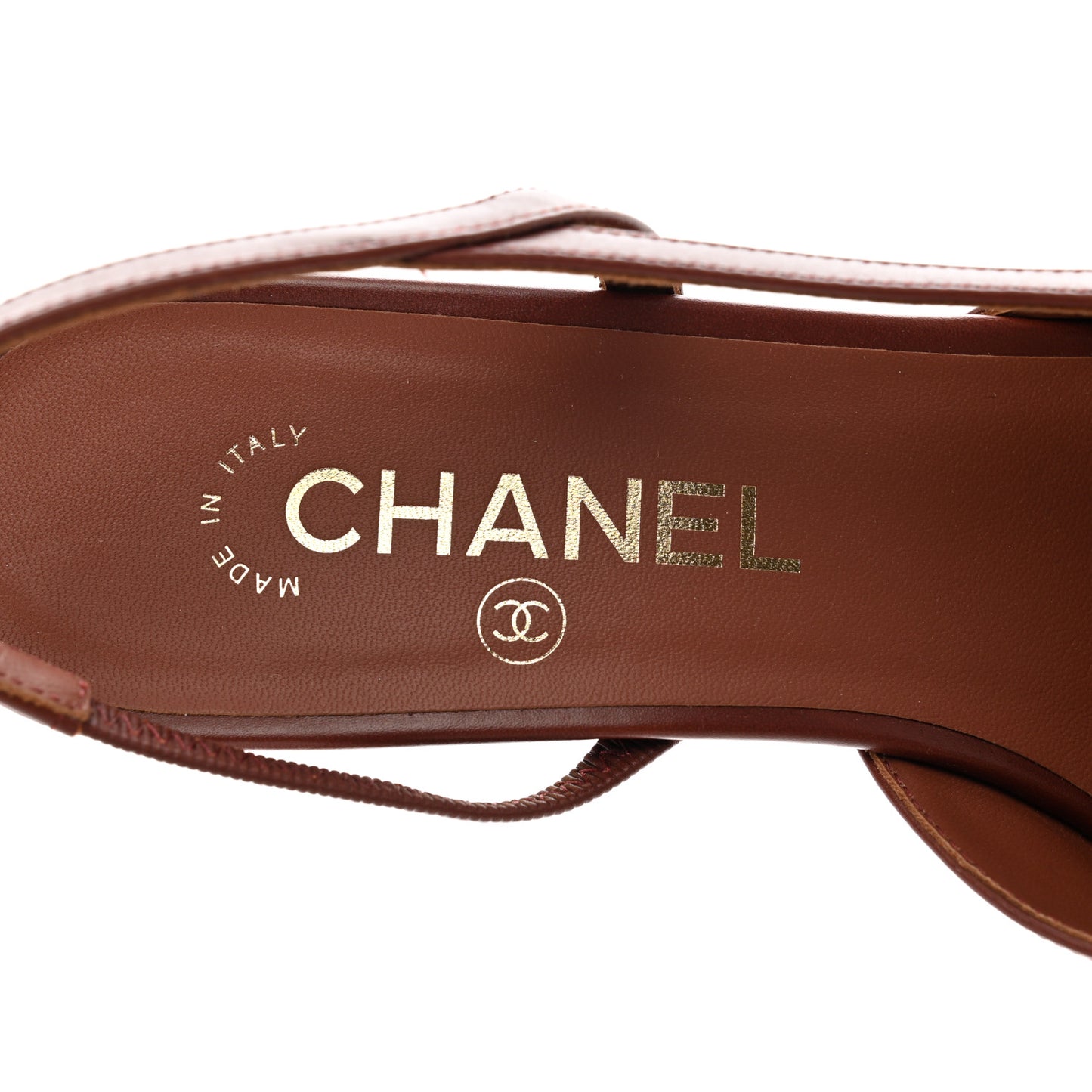 Calfskin Cap Toe CC Slingback Pumps 38.5 Brown