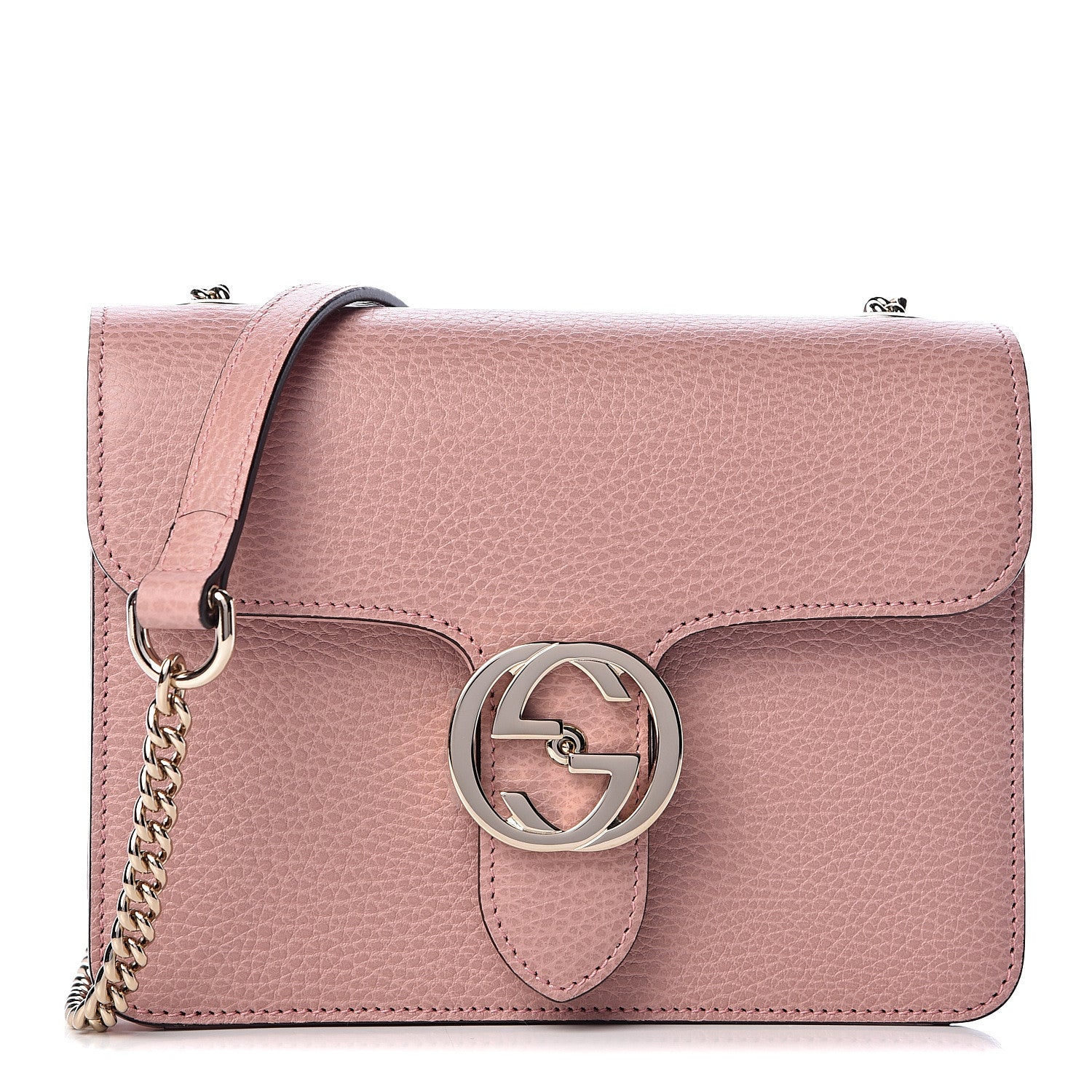 Gucci Dollar Calfskin Small Interlocking G Shoulder Bag Soft Pink 1 of 10