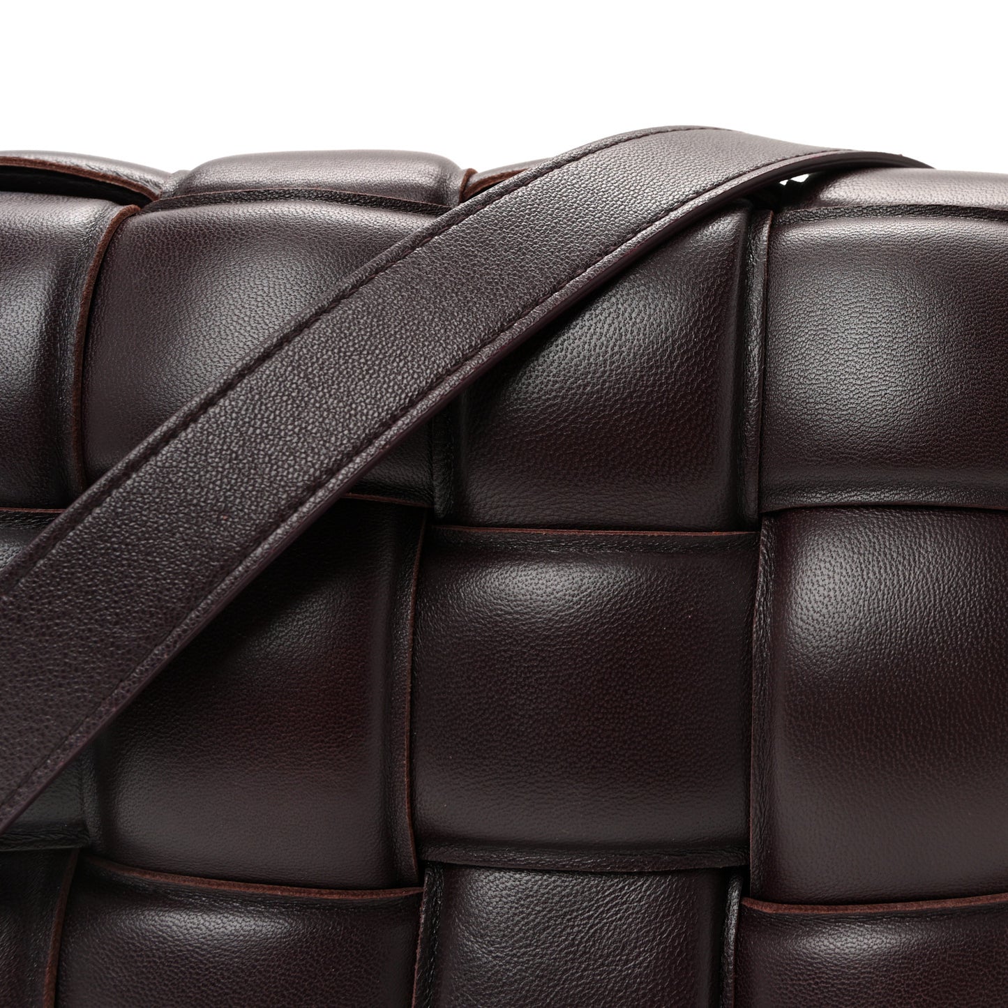 Nappa Maxi Intreccio Padded Cassette Crossbody Bag Grape