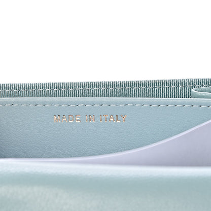 Chanel Caviar Quilted Flap Card Holder Wallet Light Blue 7 of 9