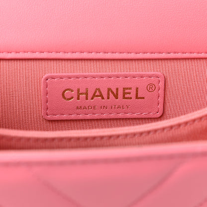 Chanel Calfskin Chevron North South Boy Flap Pink 5 of 7