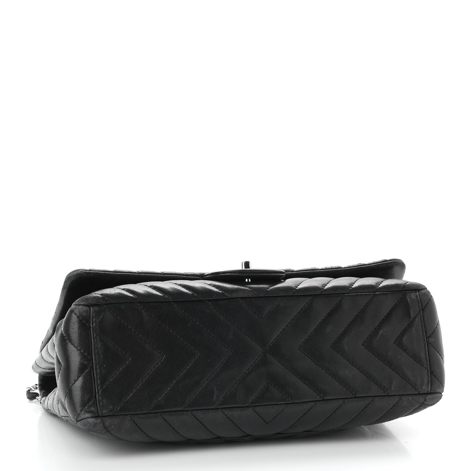 Chanel Lambskin Chevron Quilted Maxi Single Flap Black 4 of 13