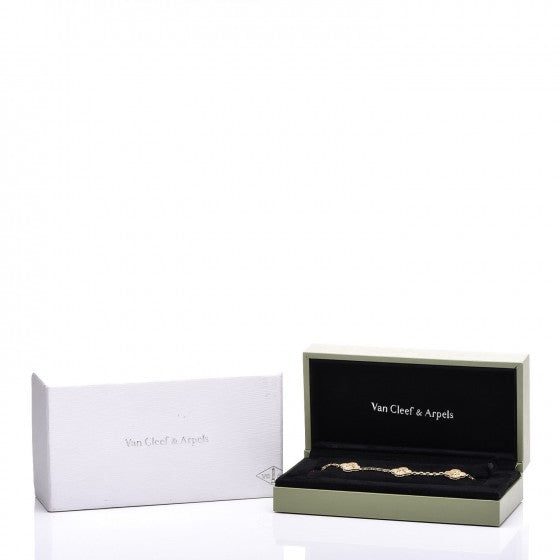 Van Cleef & Arpels 18K Yellow Gold 5 Motifs Vintage Alhambra Bracelet 7 of 7