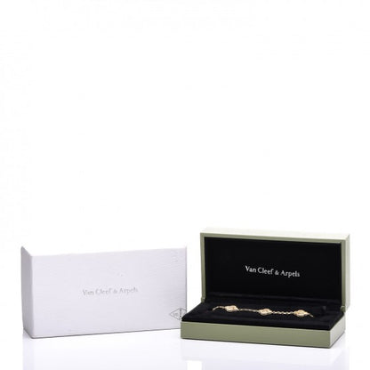 Van Cleef & Arpels 18K Yellow Gold 5 Motifs Vintage Alhambra Bracelet 7 of 7