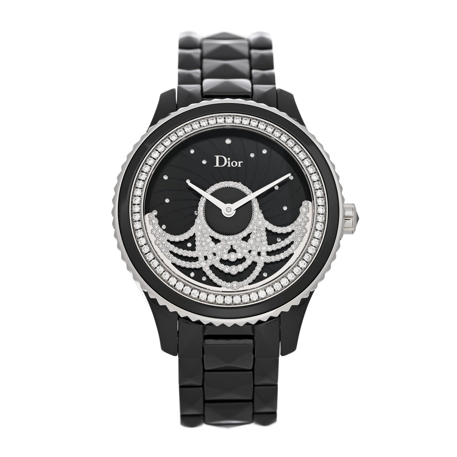 Christian Dior Stainless Steel Ceramic Diamond 38mm Dior VIII Grand Bal Broderie Automatic Watch Black 1 of 4