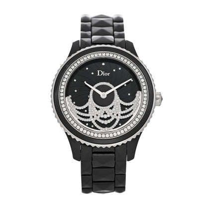 Christian Dior Stainless Steel Ceramic Diamond 38mm Dior VIII Grand Bal Broderie Automatic Watch Black 1 of 4