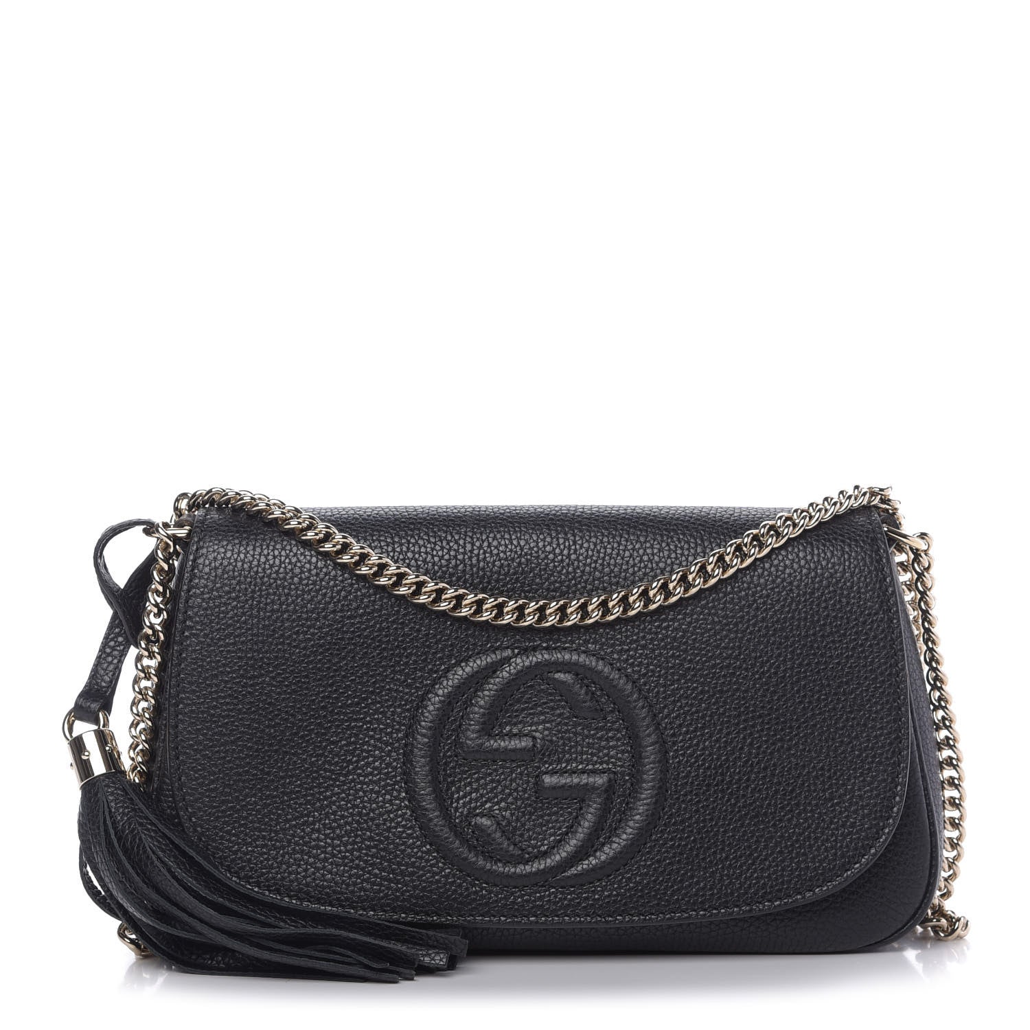 Gucci Pebbled Calfskin Medium Soho Flap Crossbody Black 1 of 9