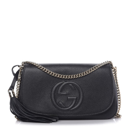 Gucci Pebbled Calfskin Medium Soho Flap Crossbody Black 1 of 9