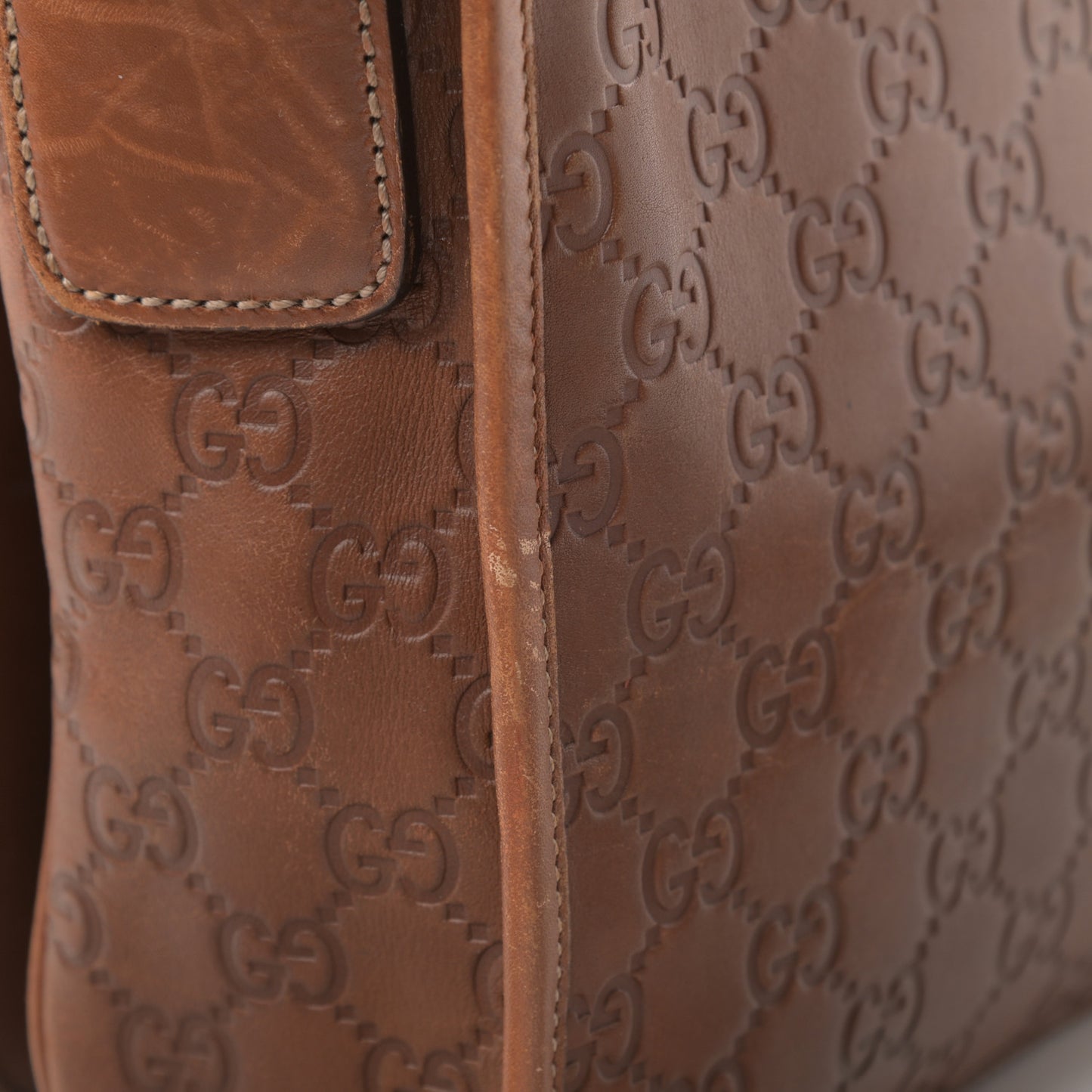 Guccissima Flap Messenger Bag Light Brown